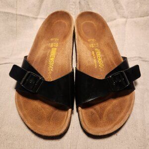 Birkenstock Madrid Patent Black Slide Sz 37EU, 6.5W, 4.5M